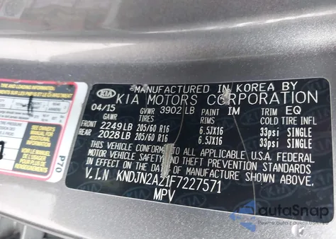 2015 Kia Soul from USA, damaged, VIN KNDJN2A21F7227571